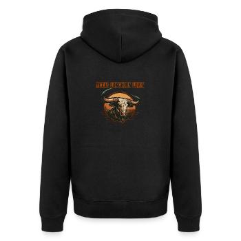 Longhorn Texas Gift - Unisex Premium Organic Zip Hoodie - black - Back - Nico (187cm)