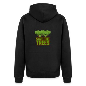 nature - Unisex Premium Bio Zip Hoodie - Schwarz - Hinten - Nico (187cm)