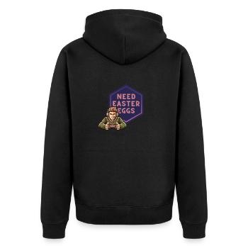 Need Easter Eggs - Unisex Premium Bio Zip Hoodie - Schwarz - Hinten - Nico (187cm)