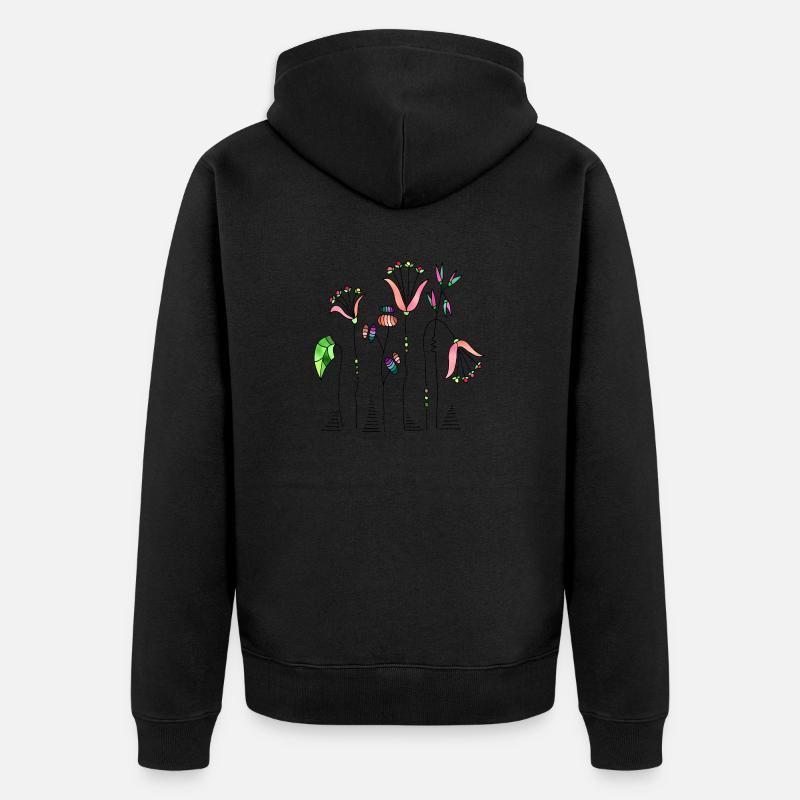 Fleur - Veste à capuche bio Premium Unisexe - noir