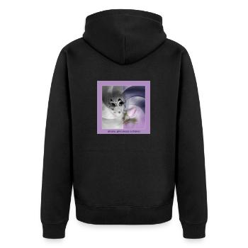 give peace a chance -02- - Unisex Premium Bio Zip Hoodie - Schwarz - Hinten - Nico (187cm)