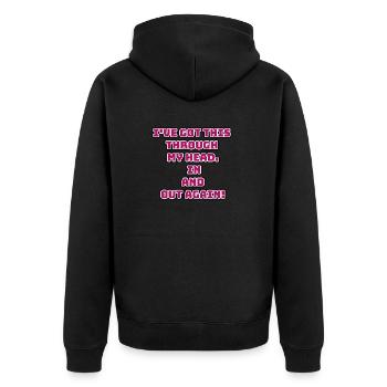witziges Nicht-Nachdenken-Design / lustige Sprüche - Unisex Premium Bio Zip Hoodie - Schwarz - Hinten - Nico (187cm)