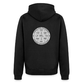 Knotensammlung - Unisex Premium Bio Zip Hoodie - Schwarz - Hinten - Nico (187cm)