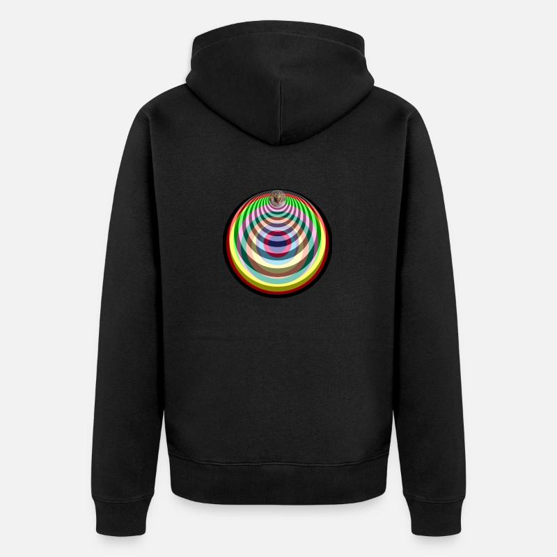 pop art psychédélique chat - Veste à capuche bio Premium Unisexe - noir