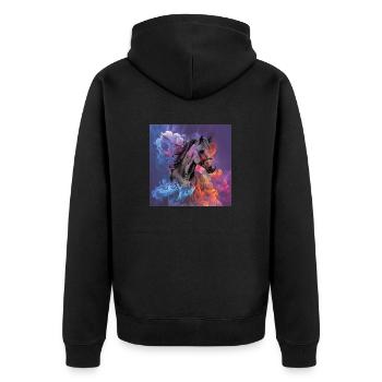 T-shirts hommes et femmes. Beau cheval noir - Veste à capuche bio Premium Unisexe - noir - Dos - Nico (187cm)