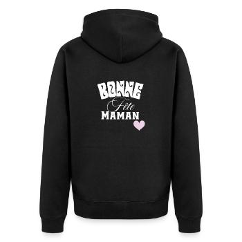 Bonne fête des mères - Veste à capuche bio Premium Unisexe - noir - Dos - Nico (187cm)