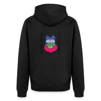 Cat-Mouse Art_02 - Unisex Premium Organic Zip Hoodie - black - Back - Nico (187cm)