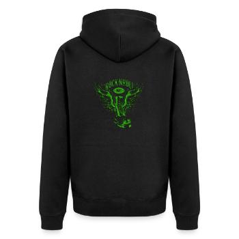 Gitarre, Musik, Band, Musiker, Gitarrist, Rock'n'Roll - Unisex Premium Bio Zip Hoodie - Schwarz - Hinten - Nico (187cm)