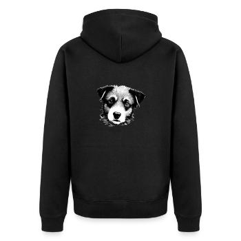 Hunde Geschenk Hundehalter Hund Labrador Haustier - Unisex Premium Bio Zip Hoodie - Schwarz - Hinten - Nico (187cm)