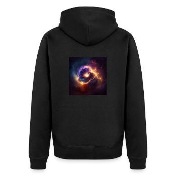 Univers cosmique n°8 - Veste à capuche bio Premium Unisexe - noir - Dos - Nico (187cm)
