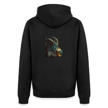 Démon cool avec de la bière - Veste à capuche bio Premium Unisexe - noir - Dos - Nico (187cm)