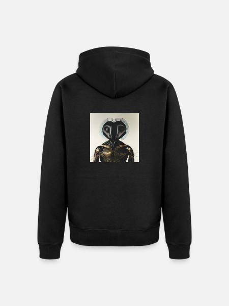 Photographic Portrait Humanoid Insect - Unisex Premium Organic Zip Hoodie - black