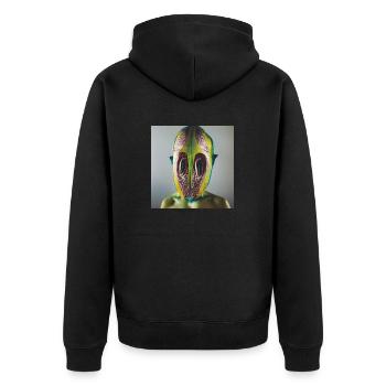 Photographic Portrait Humanoid Insect Green - Unisex Premium Organic Zip Hoodie - black - Back - Nico (187cm)