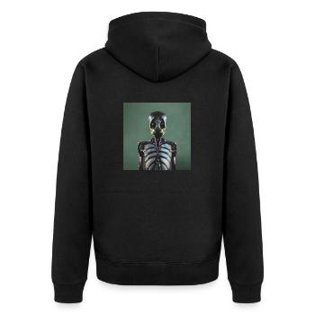 photographic portrait insect skeleton - Unisex Premium Organic Zip Hoodie - black - Back - Nico (187cm)