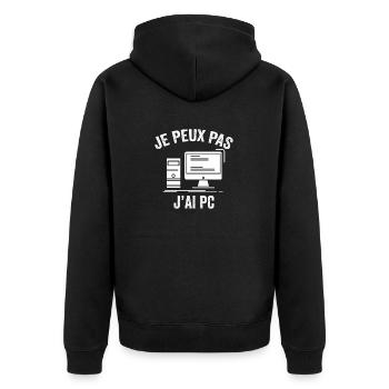 Je peux pas j'ai pc - Veste à capuche bio Premium Unisexe - noir - Dos - Nico (187cm)