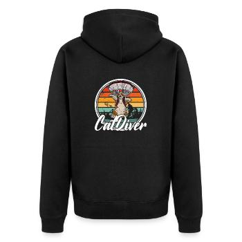 Freefly Catdiver Skydiving Skydiver paraglider - Unisex Premium Bio Zip Hoodie - Schwarz - Hinten - Nico (187cm)
