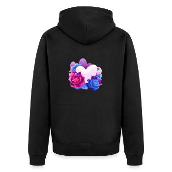 Saint-Valentin Fête des mères Mariage de fiançailles amoureuses - Veste à capuche bio Premium Unisexe - noir - Dos - Nico (187cm)