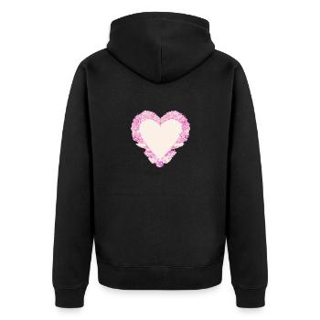 Saint-Valentin Mariage Amour Fiançailles Fête des mères - Veste à capuche bio Premium Unisexe - noir - Dos - Nico (187cm)