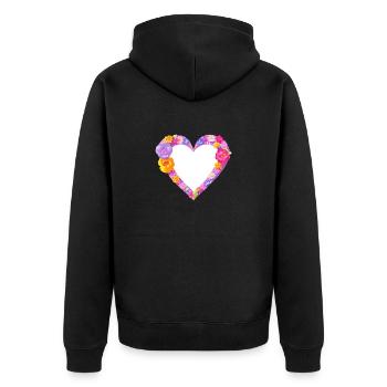 Valentine's Day Mother's Day Wedding Love Engagement - Unisex Premium Organic Zip Hoodie - black - Back - Nico (187cm)
