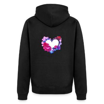 Fête des mères Mariage Saint-Valentin Engagement amoureux - Veste à capuche bio Premium Unisexe - noir - Dos - Nico (187cm)