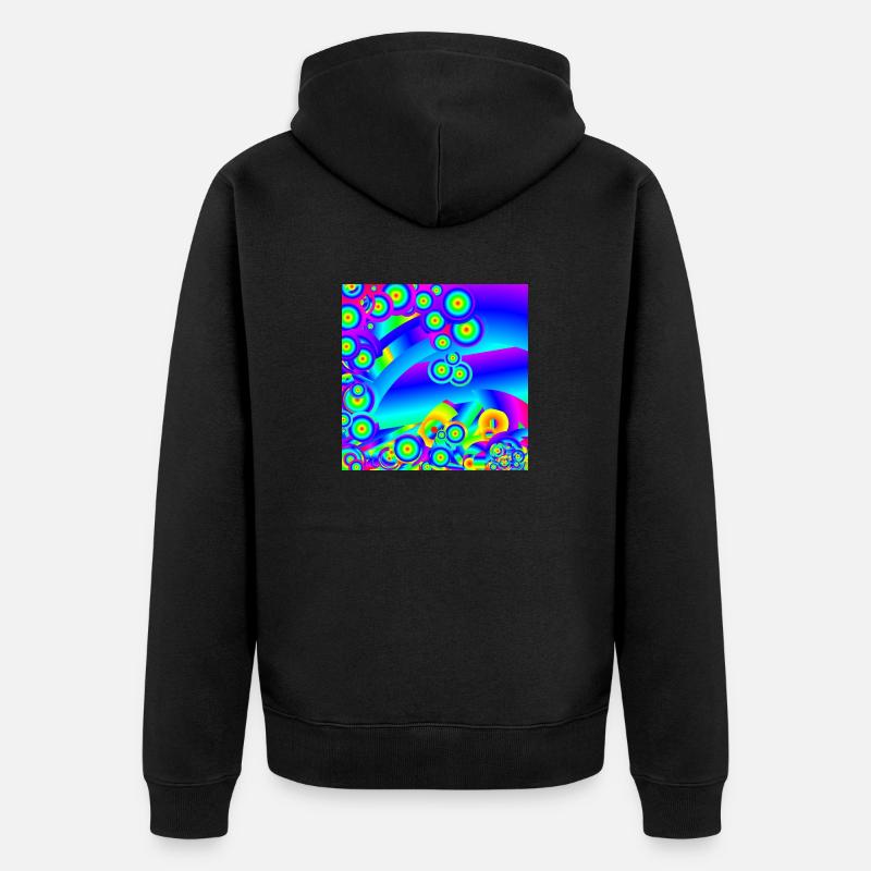 Abstrait Vagues de l’océan - Veste à capuche bio Premium Unisexe - noir