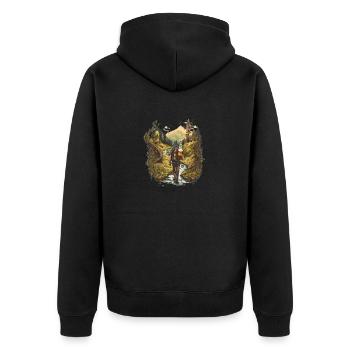 Randonneurs à la rivière avec bière dans le sac à dos - Veste à capuche bio Premium Unisexe - noir - Dos - Nico (187cm)