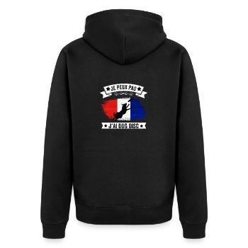 je peux pas j'ai disc dog - Veste à capuche bio Premium Unisexe - noir - Dos - Nico (187cm)