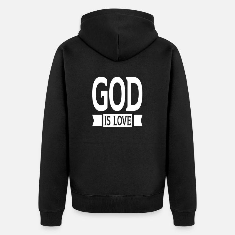 Dieu est amour - Veste à capuche bio Premium Unisexe - noir