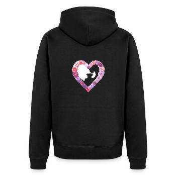 Valentine's Day Love Engagement Mother's Day Wedding - Unisex Premium Organic Zip Hoodie - black - Back - Nico (187cm)