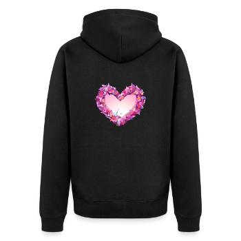 Fête des mères Saint-Valentin Mariage de fiançailles amoureuses - Veste à capuche bio Premium Unisexe - noir - Dos - Nico (187cm)
