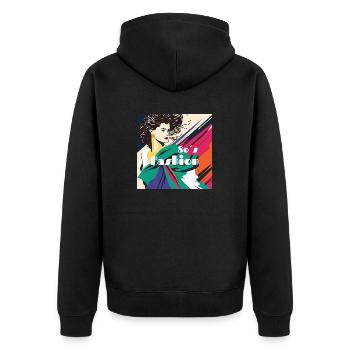 Mode 80 s - Veste à capuche bio Premium Unisexe - noir - Dos - Nico (187cm)