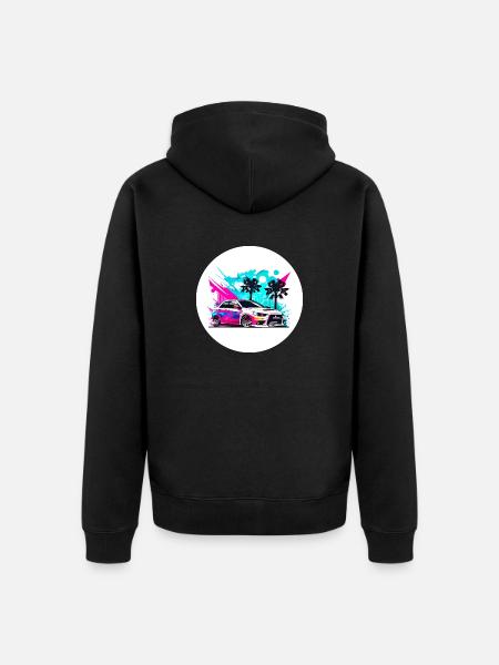 Miami Car 7 - Unisex Premium Organic Zip Hoodie - black