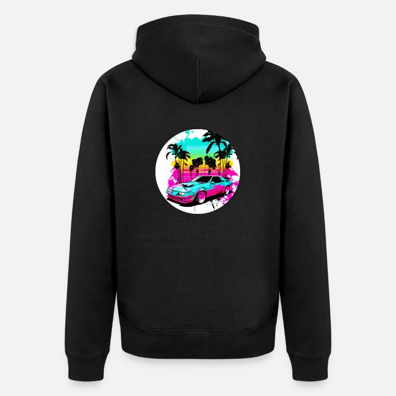 Miami Car 1 - Unisex Premium Bio Zip Hoodie - Schwarz
