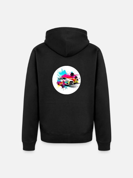 Miami Car 4 - Unisex Premium Organic Zip Hoodie - black