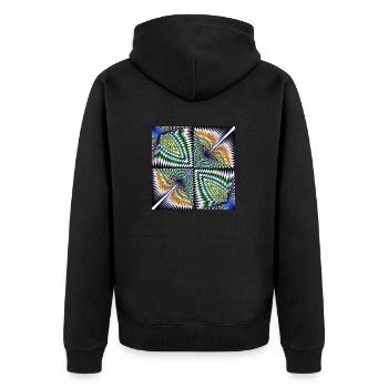 LMNArt - Unisex Premium Organic Zip Hoodie - black - Back - Nico (187cm)