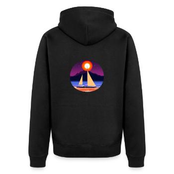 Sailboat Sailing Ship Sailing Sport Sailors - Unisex Premium Organic Zip Hoodie - black - Back - Nico (187cm)
