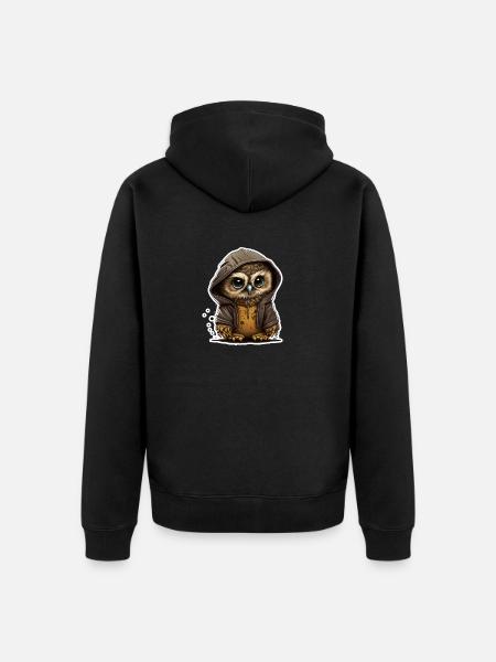 Babyeule mit Hoodie - Unisex Premium Bio Zip Hoodie - Schwarz