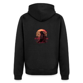 Samurai | Japan | Warriors | Fight - Unisex Premium Organic Zip Hoodie - black - Back - Nico (187cm)