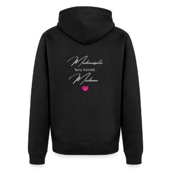 Mademoiselle sera bientôt madame - Veste à capuche bio Premium Unisexe - noir - Dos - Nico (187cm)
