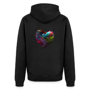 Cœur aux couleurs vives - Veste à capuche bio Premium Unisexe - noir - Dos - Nico (187cm)