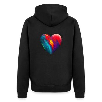 Cœur aux couleurs vives - Veste à capuche bio Premium Unisexe - noir - Dos - Nico (187cm)