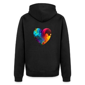 Cœur aux couleurs vives - Veste à capuche bio Premium Unisexe - noir - Dos - Nico (187cm)