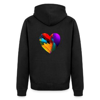 Cœur aux couleurs vives - Veste à capuche bio Premium Unisexe - noir - Dos - Nico (187cm)