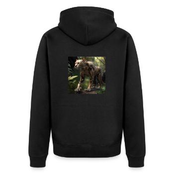 Panter 2 - Unisex Premium Bio Zip Hoodie - Schwarz - Hinten - Nico (187cm)