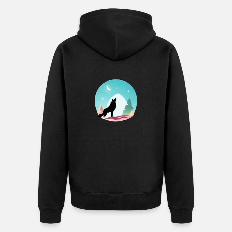 Loup - Veste à capuche bio Premium Unisexe - noir