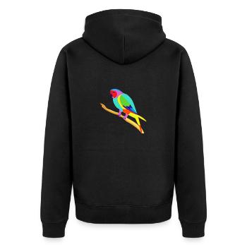 Bird owner Budgerigar Bird Cockatiel - Unisex Premium Organic Zip Hoodie - black - Back - Nico (187cm)