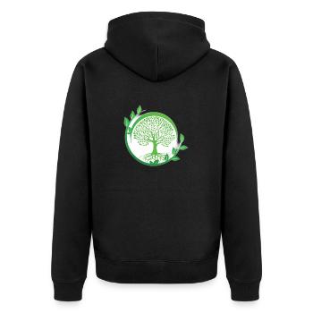 Baum des Lebens. Keltisch - Unisex Premium Bio Zip Hoodie - Schwarz - Hinten - Nico (187cm)