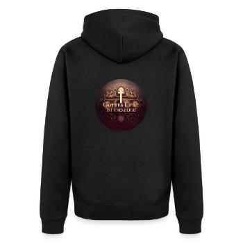Jesus Christus von Nazareth Glaube Bibel Jesus - Unisex Premium Bio Zip Hoodie - Schwarz - Hinten - Nico (187cm)
