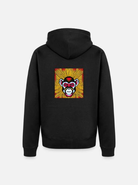 Obey the monkey - Unisex Premium Organic Zip Hoodie - black