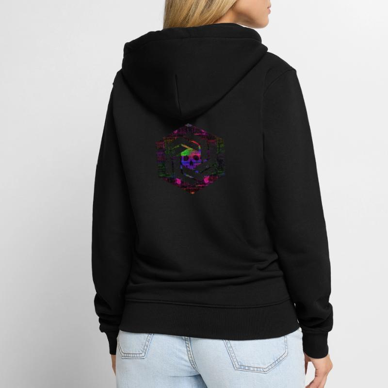 Codage géométrique du programmeur de programmation hexagonale Veste à capuche bio Premium Unisexe